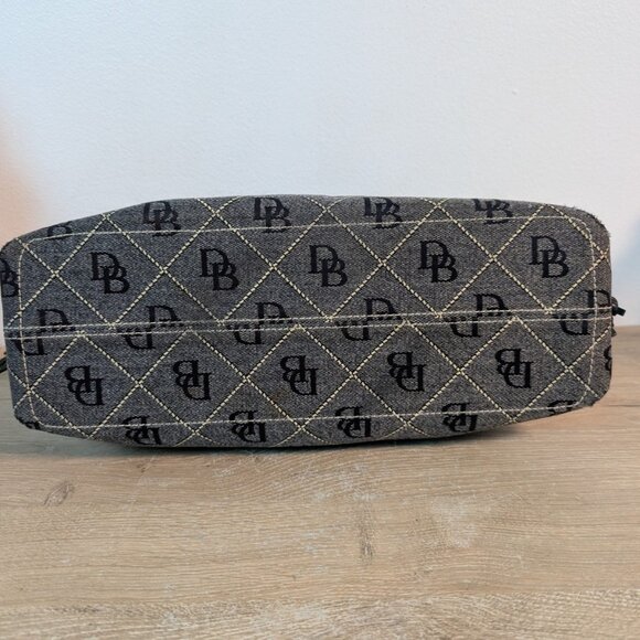 Vintage Dooney & Bourke Small Signature Shoulder Bag Gray Monogram Flaws - Picture 8 of 12